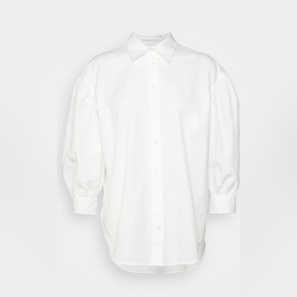 Lauren Ralph Lauren - White Button Down 3/4 Sleeve Blouse - Size 2X - Picture 4 of 5